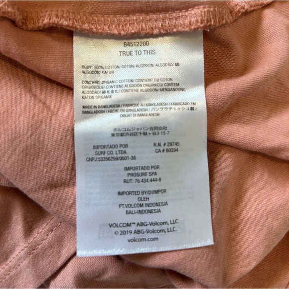 Volcom stone cropped top in pink (medium) - Picture 4 of 5